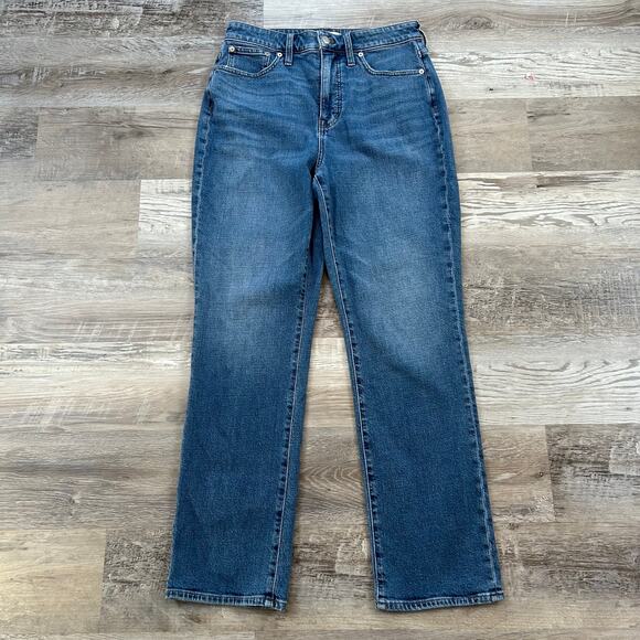 Madewell Slim Demi-Boot Jeans Blue Cotton Blend Mid Rise Fair Trade 29T - Picture 1 of 7
